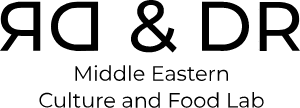 Logo of RD & DR Middle Eastern Culture and Food Lab with stylized text on a white background.